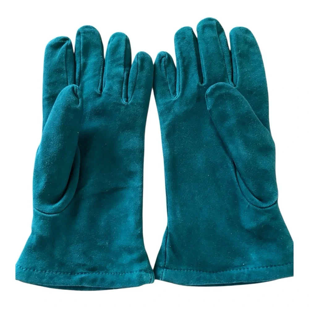 Green Suede Gloves
